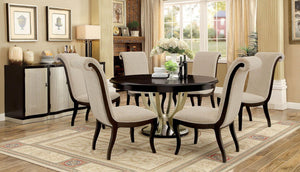 Furniture of America - Ornette - Round Table - Espresso / Champagne - 5th Avenue Furniture