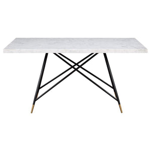 Coaster Fine Furniture - Gabrielle - Rectangular Marble Top Dining Table - White And Black - 5th Avenue Furniture