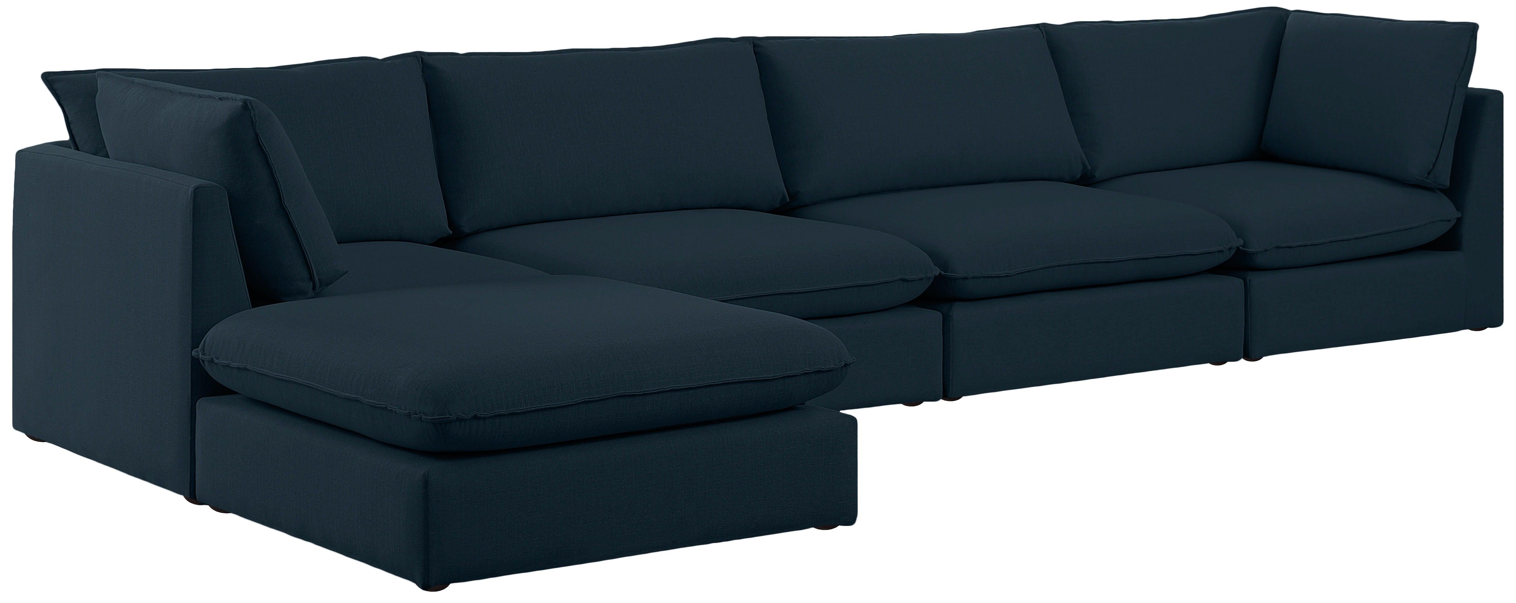 Meridian Furniture - Mackenzie - Modular Sectional 5 Piece - Navy - Fabric - Modern & Contemporary - 5th Avenue Furniture