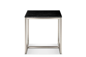 Magnussen Furniture - Kira - Rectangular End Table - Black Marble And Brushed Nickel - 5th Avenue Furniture