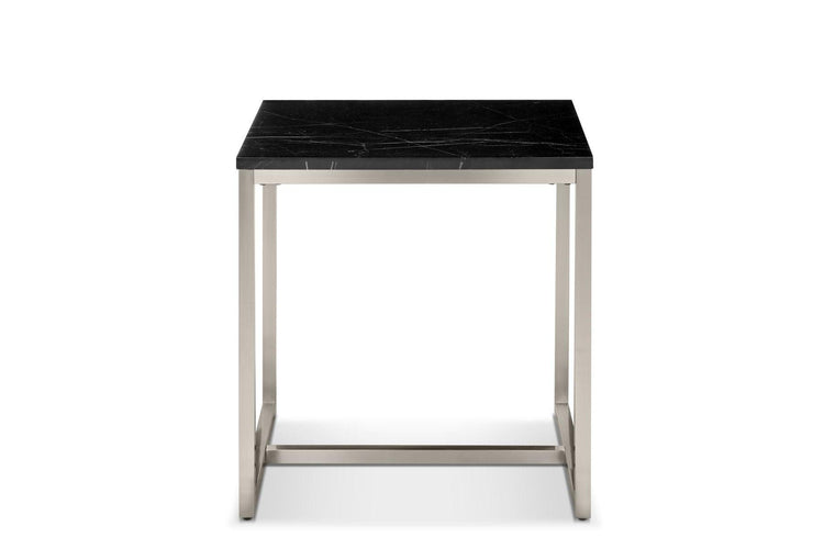 Magnussen Furniture - Kira - Rectangular End Table - Black Marble And Brushed Nickel - 5th Avenue Furniture