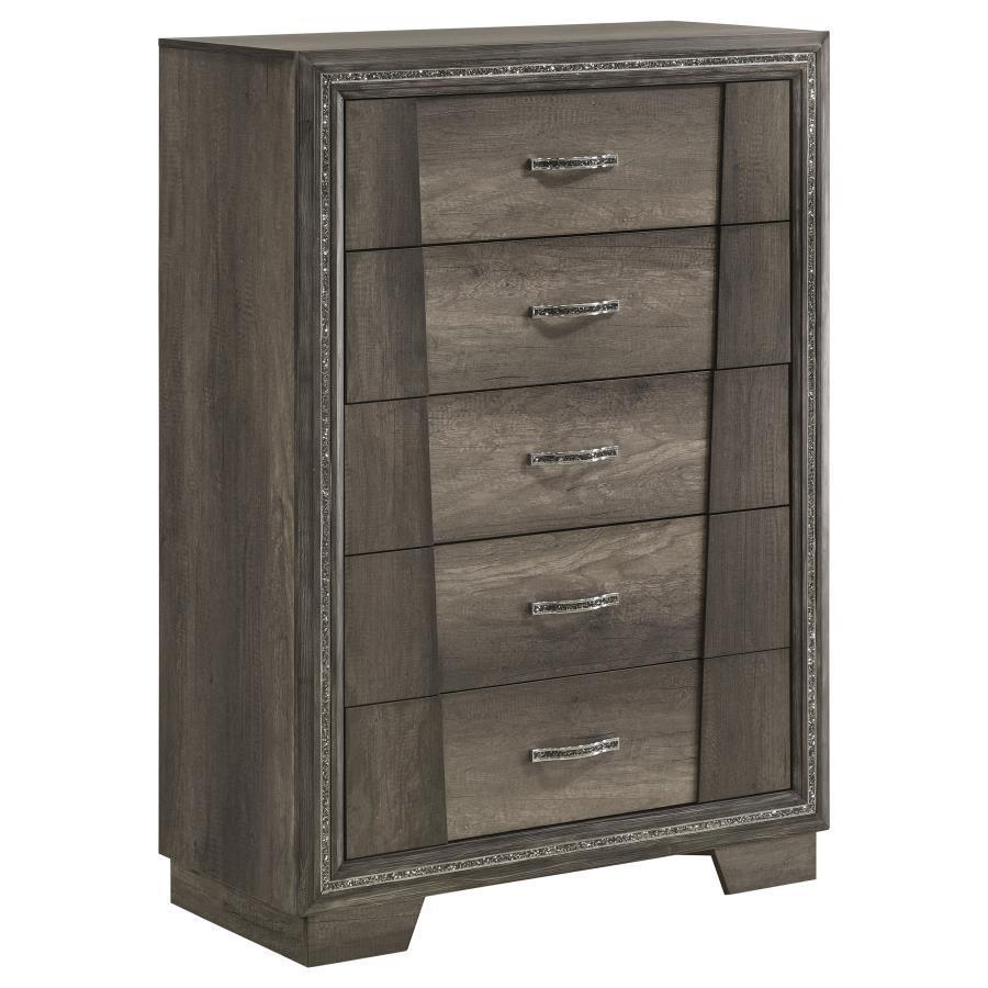 Coaster Fine Furniture - Janine - 5-Drawer Chest - Gray - 5th Avenue Furniture