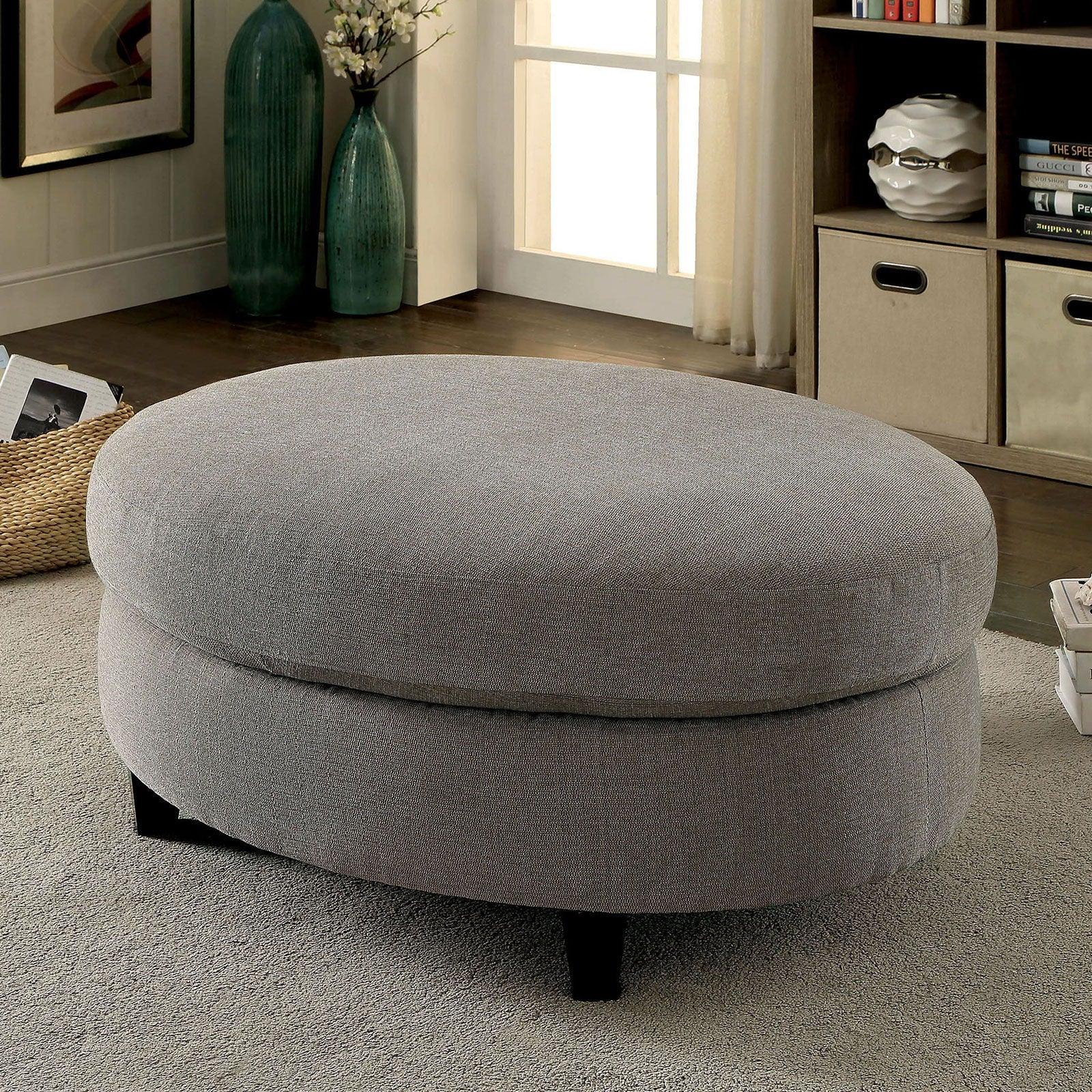 Furniture of America - Sarin - Ottoman - Warm Gray - 5th Avenue Furniture