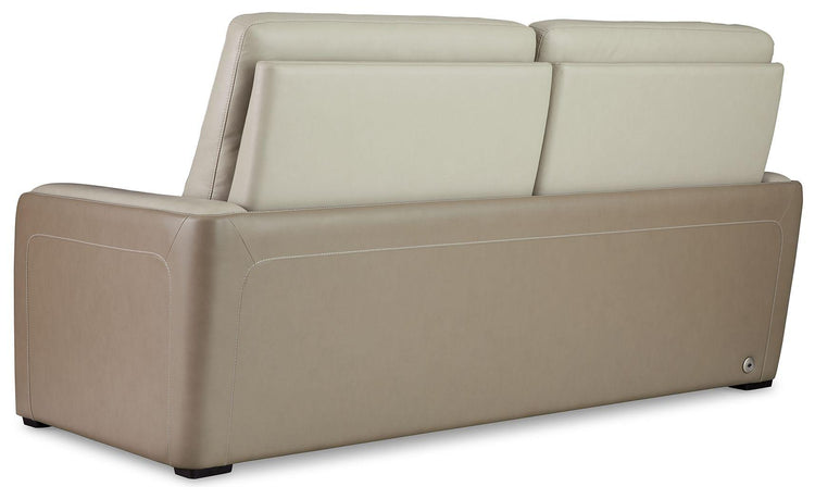 Signature Design by Ashley® - Battleville - Almond - 2 Seat Pwr Rec Sofa Adj Hdrest - 5th Avenue Furniture