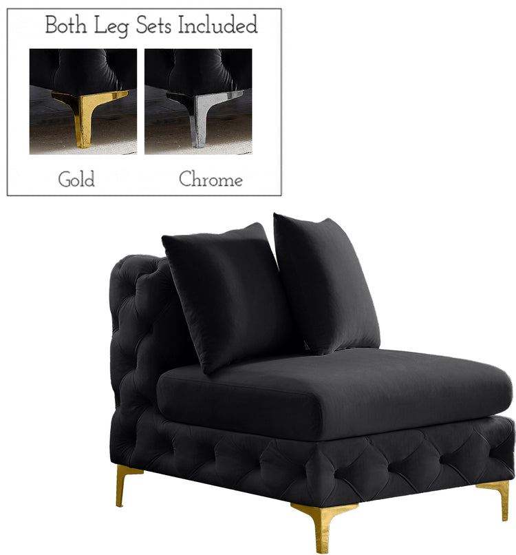Meridian Furniture - Tremblay - Armless Chair - Black - 5th Avenue Furniture