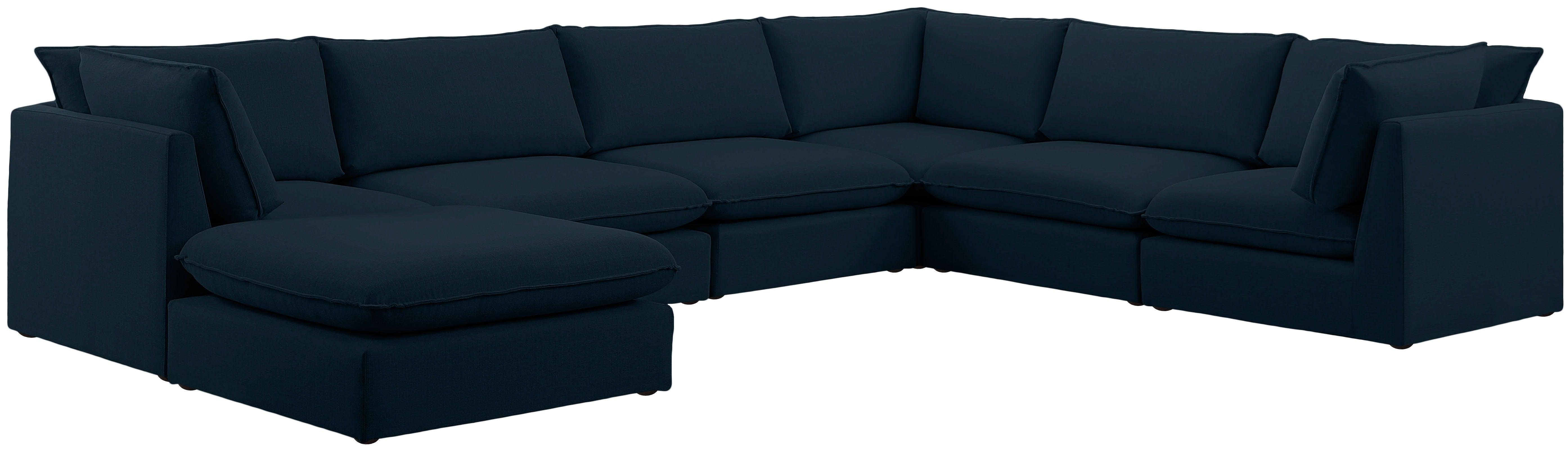 Meridian Furniture - Mackenzie - Modular Sectional 7 Piece - Navy - 5th Avenue Furniture
