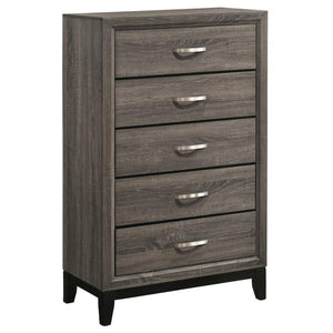 CoasterEveryday - Watson - 5-Drawer Chest - Gray Oak And Black - 5th Avenue Furniture