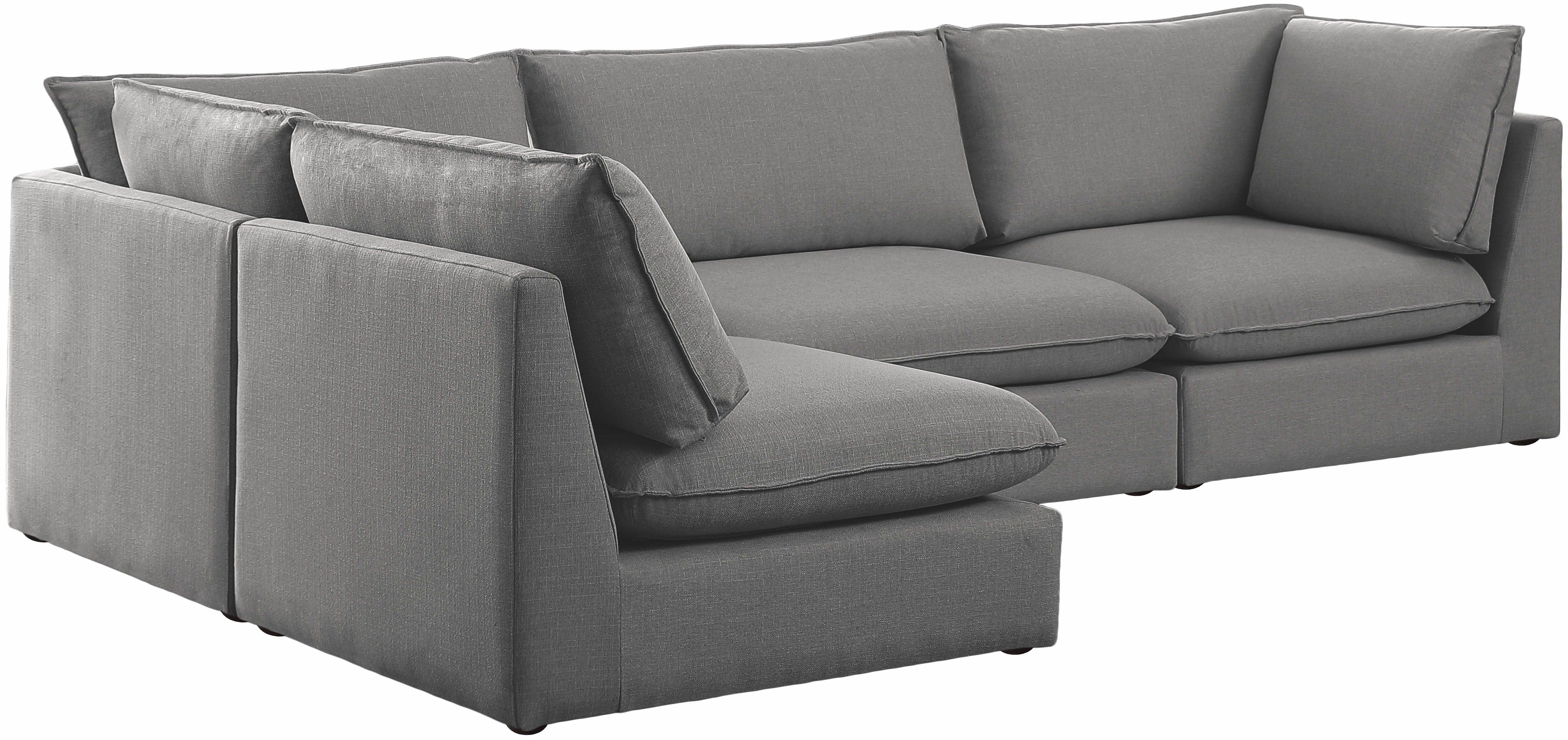Meridian Furniture - Mackenzie - Modular Sectional 4 Piece - Gray - 5th Avenue Furniture