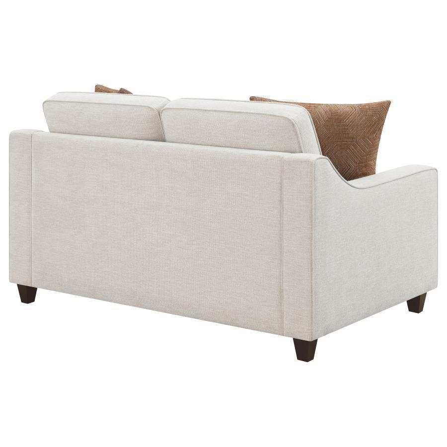 CoasterElevations - Christine - Upholstered Cushion Back Loveseat - Beige - 5th Avenue Furniture