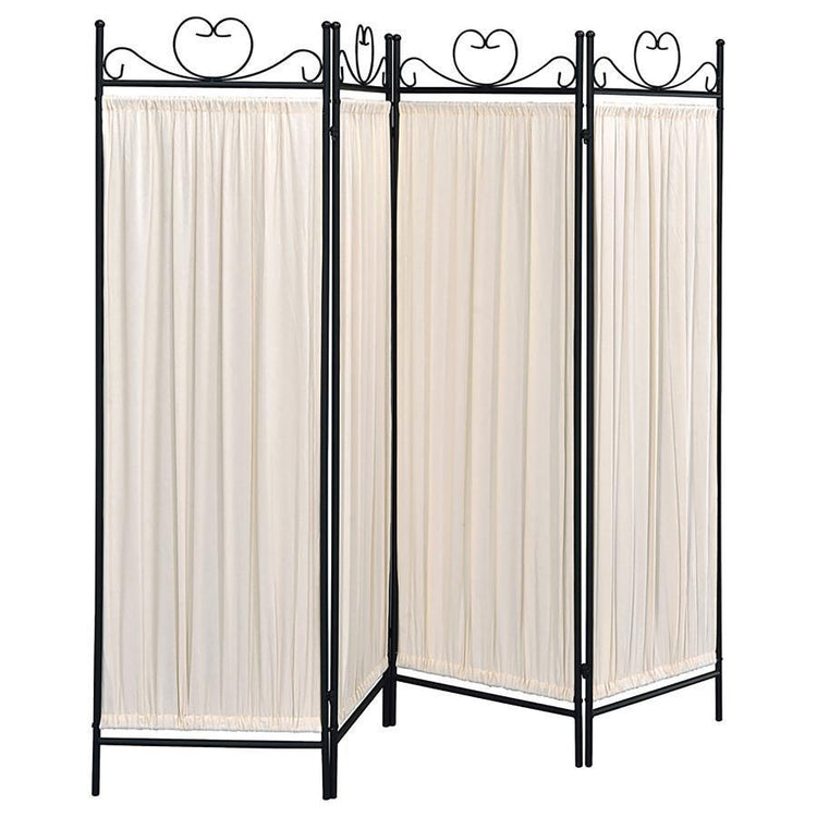 CoasterEveryday - Dove - 4-Panel Folding Screen - Beige And Black - 5th Avenue Furniture