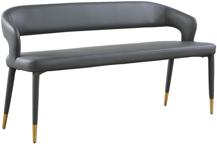 Meridian Furniture - Destiny - Bench - Gray - Faux Leather - 5th Avenue Furniture