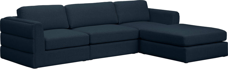 Meridian Furniture - Beckham - Modular Sectional 4 Piece - Navy - 5th Avenue Furniture