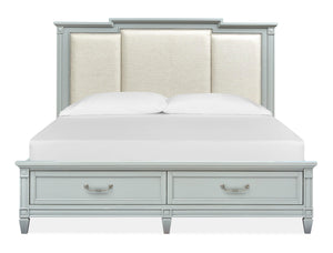 Magnussen Furniture - Glenbrook - Complete Panel Storage Bed With Upholstered Headboard - 5th Avenue Furniture