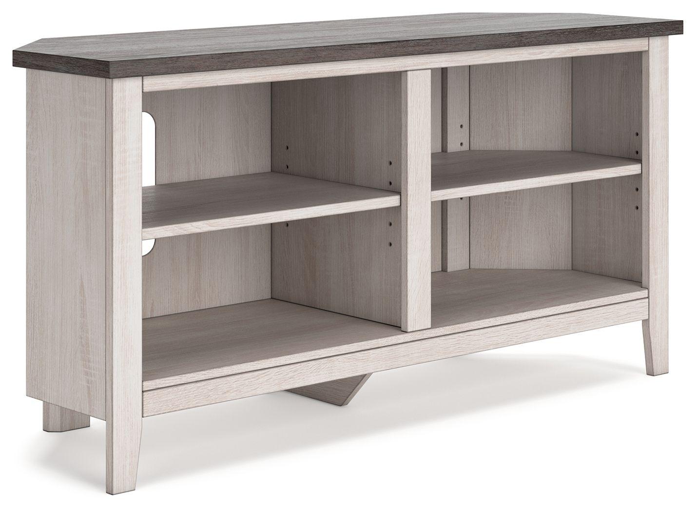 Signature Design by Ashley® - Dorrinson - Two-tone - Small Corner TV Stand - 5th Avenue Furniture