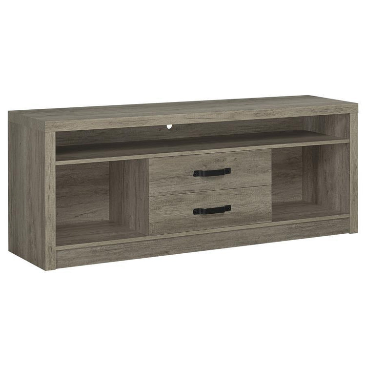 CoasterEssence - Burke - 2-Drawer TV Console - Gray Driftwood - 5th Avenue Furniture