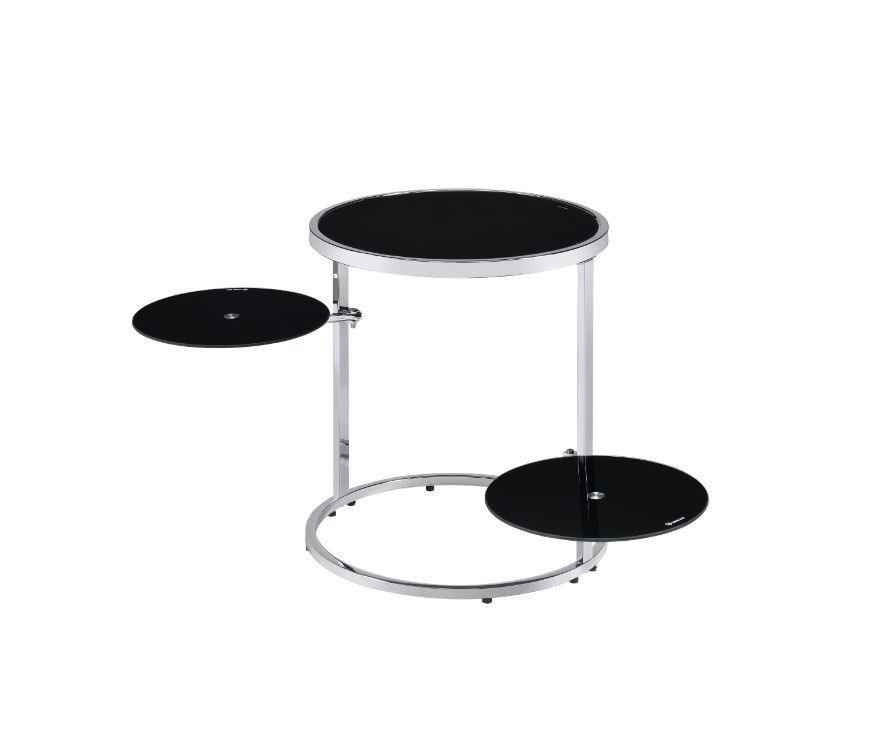 ACME - Lynch - Accent Table - Black & Chrome Finish - 5th Avenue Furniture