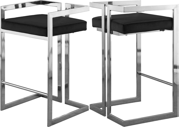 Meridian Furniture - Ezra - Stool with Chrome Legs (Set of 2) - 5th Avenue Furniture