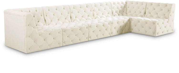 Meridian Furniture - Tuft - Modular Sectional 6 Piece - Cream - 5th Avenue Furniture