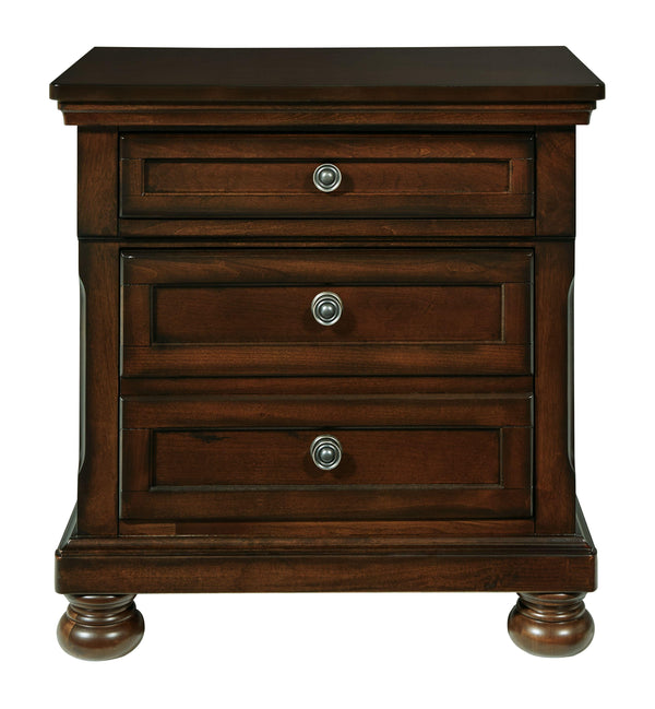 Ashley Furniture - Porter - Dark Brown - Two Drawer Night Stand - 5th Avenue Furniture