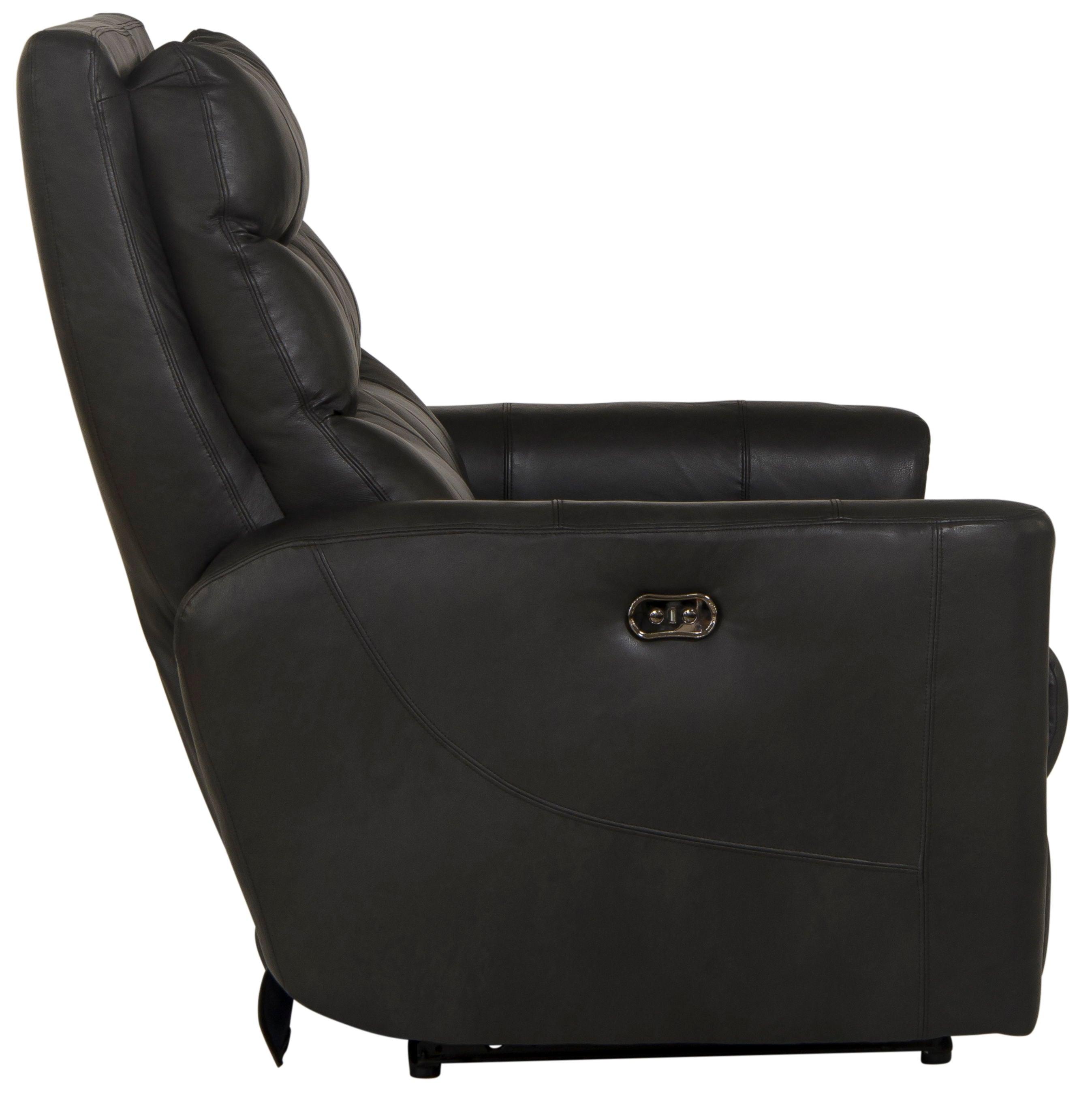 Catnapper - Bosa - Power Reclining Loveseat - Charcoal - Leather - 5th Avenue Furniture