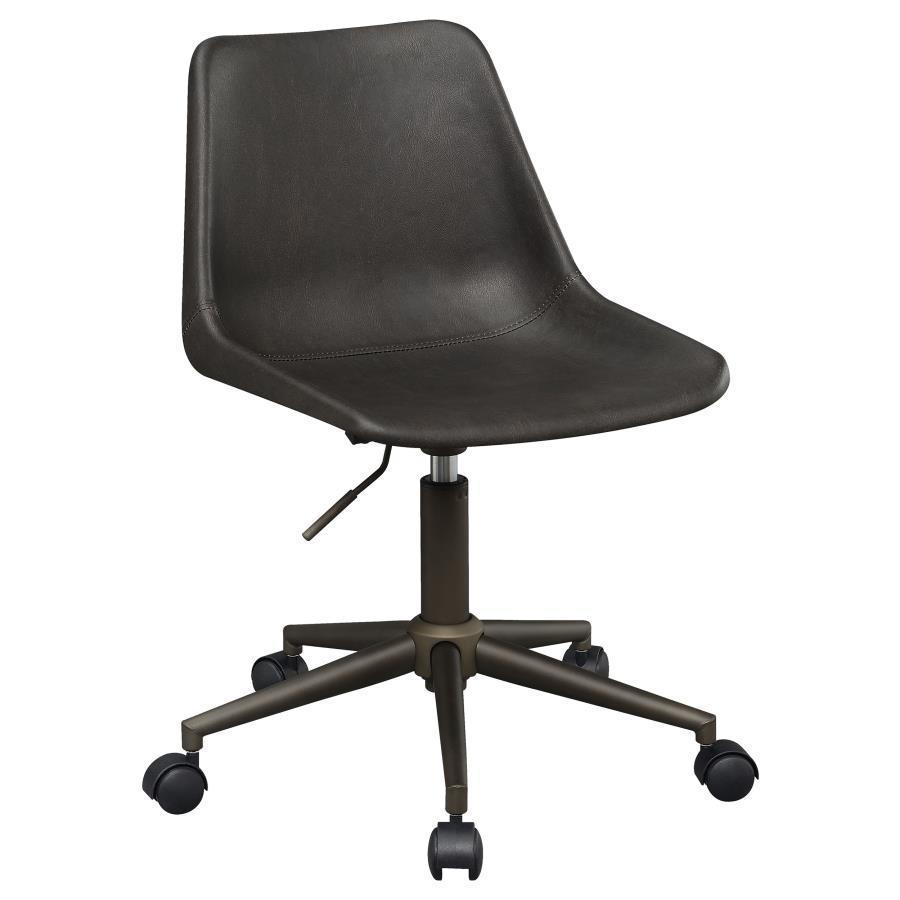 CoasterEveryday - Carnell - Adjustable Height Office Chair With Casters - Brown And Rustic Taupe - 5th Avenue Furniture