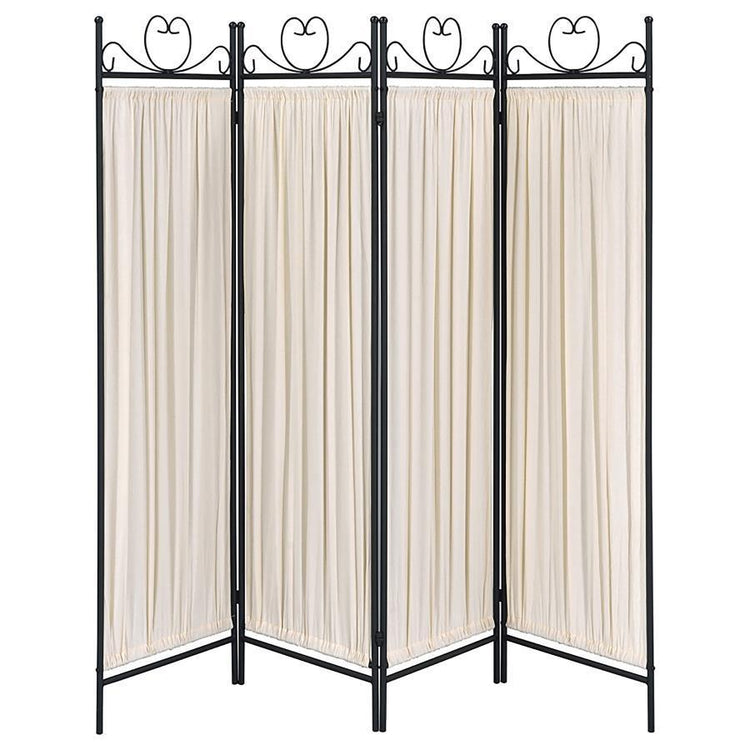 CoasterEveryday - Dove - 4-Panel Folding Screen - Beige And Black - 5th Avenue Furniture