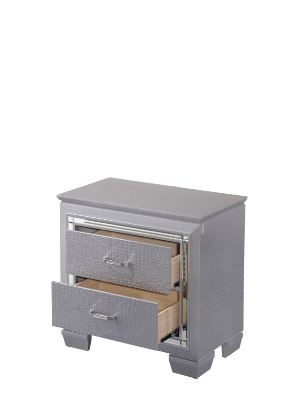 Crown Mark - Lillian - Nightstand - Gray - 5th Avenue Furniture
