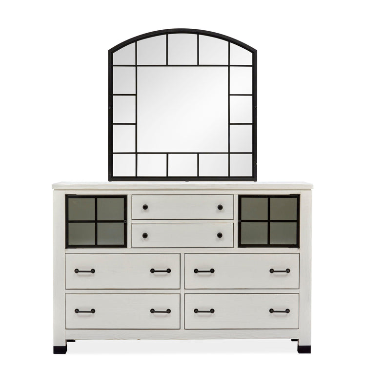 Magnussen Furniture - Harper Springs - Shaped Mirror - Silo White - 5th Avenue Furniture