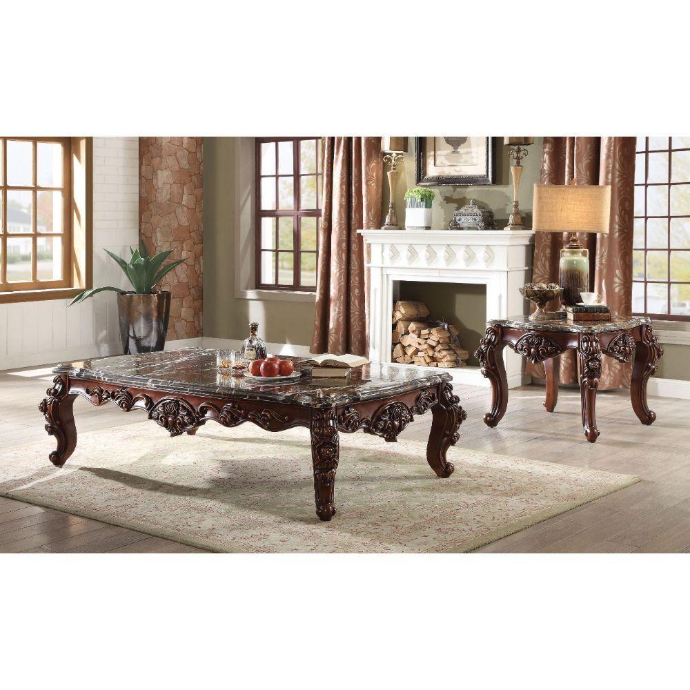 ACME - Forsythia - Coffee Table - Marble & Walnut - 5th Avenue Furniture