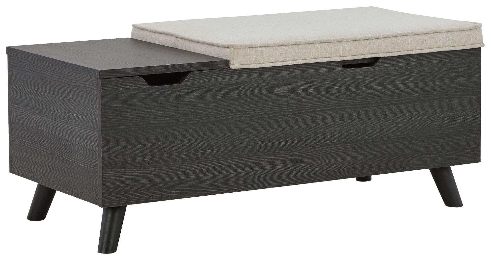 Signature Design by Ashley® - Yarlow - Dark Gray - Storage Bench - 5th Avenue Furniture