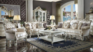 ACME - Picardy II - Sofa - Fabric & Antique Pearl - 5th Avenue Furniture