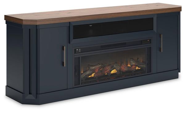 Signature Design by Ashley® - Landocken - Two-tone - 83" TV Stand With Electric Fireplace - 5th Avenue Furniture