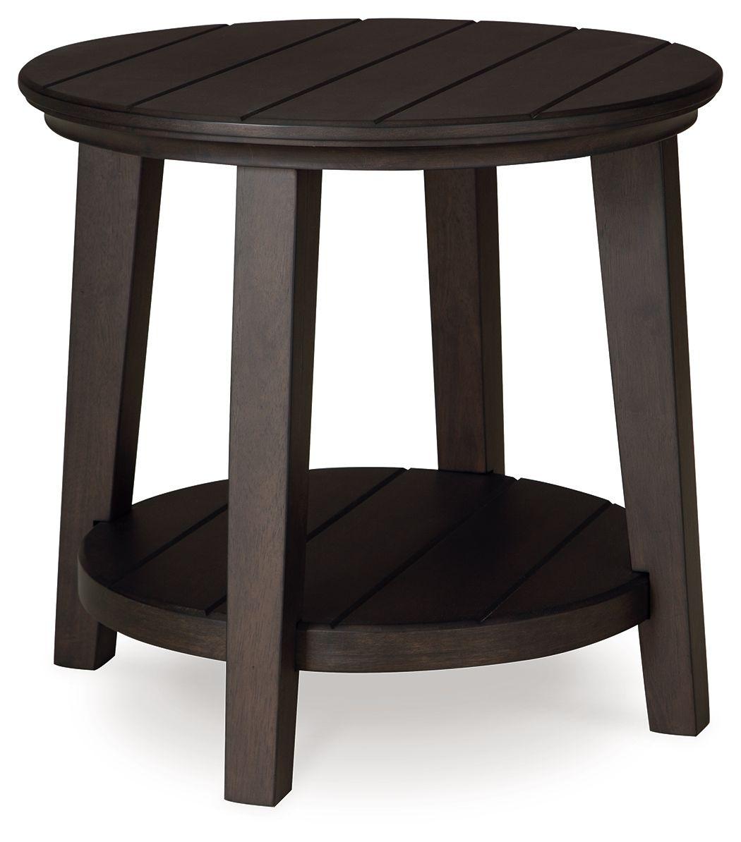 Signature Design by Ashley® - Celamar - Dark Brown - Round End Table - 5th Avenue Furniture