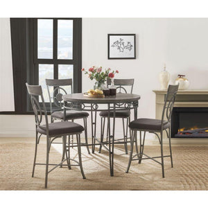 ACME - Landis - Counter Height Table - Oak & Gunmetal - 5th Avenue Furniture