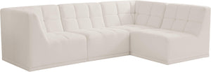Meridian Furniture - Relax - Modular Sectional 4 Piece - Cream - 5th Avenue Furniture
