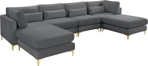 Meridian Furniture - Julia - Modular Sectional 6 Piece - Grey - 5th Avenue Furniture