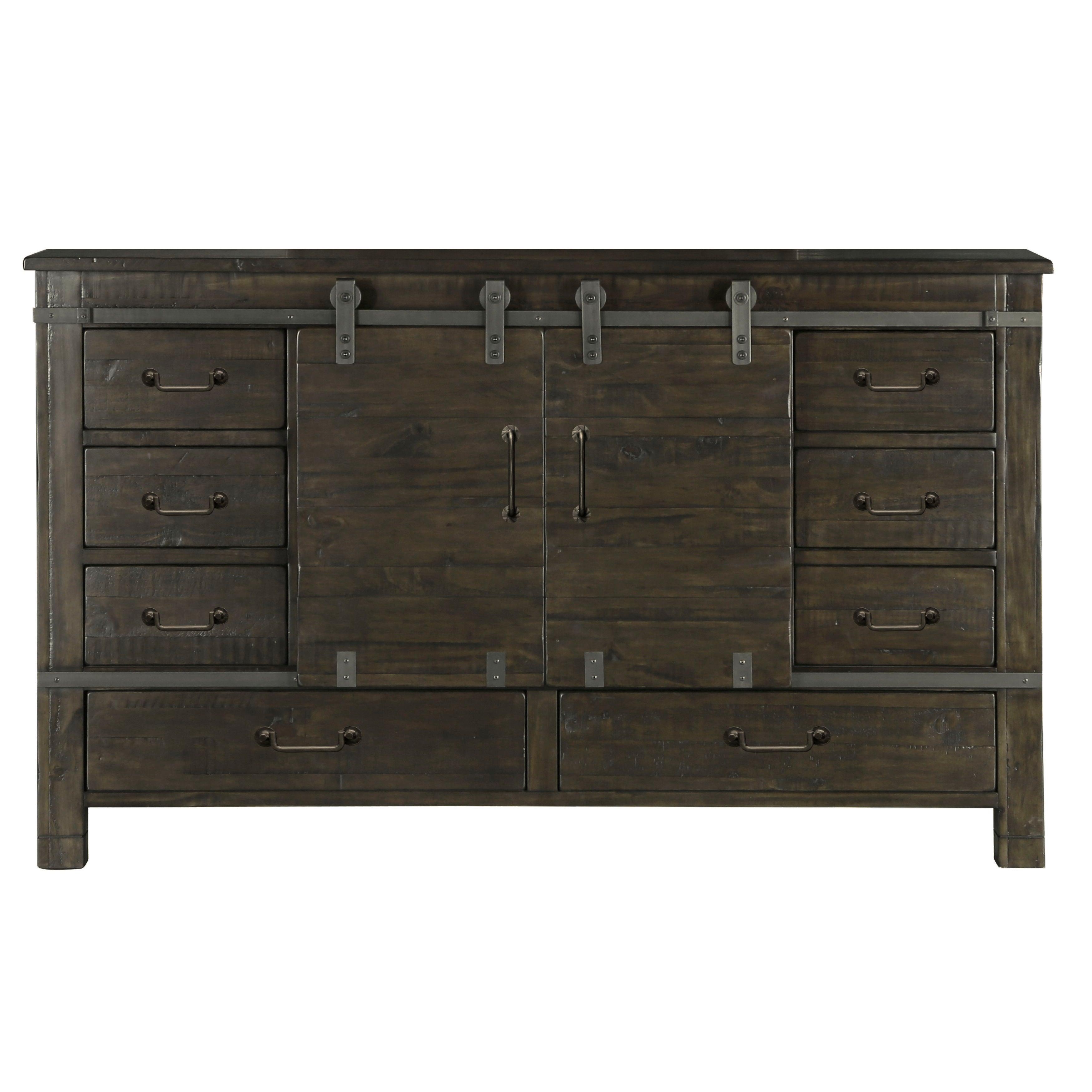 Magnussen Furniture - Abington - Sliding Door Dresser - Weathered Charcoal - 5th Avenue Furniture