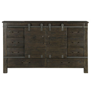 Magnussen Furniture - Abington - Sliding Door Dresser - Weathered Charcoal - 5th Avenue Furniture