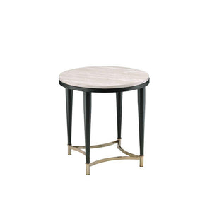 ACME - Ayser - End Table - White Washed & Black - 5th Avenue Furniture