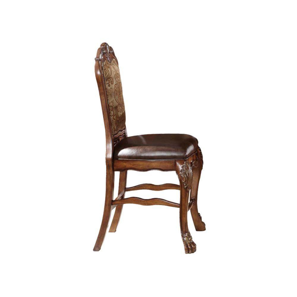 ACME - Dresden - Counter Height Chair (Set of 2) - PU & Cherry Oak - 5th Avenue Furniture