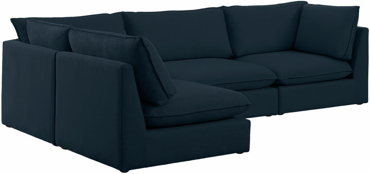 Meridian Furniture - Mackenzie - Modular Sectional 4 Piece - Navy - Fabric - 5th Avenue Furniture