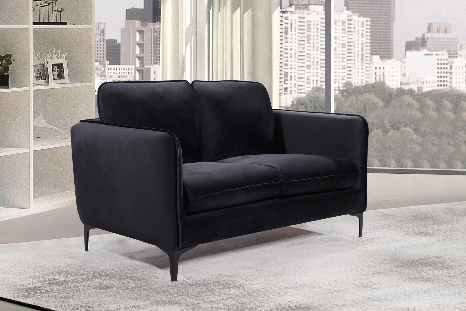 Meridian Furniture - Poppy - Loveseat - Black - 5th Avenue Furniture