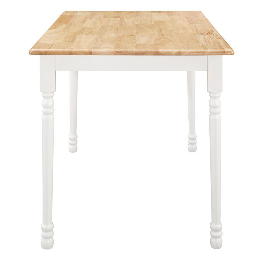 CoasterEveryday - Taffee - Rectangle Dining Table - Natural Brown And White - 5th Avenue Furniture