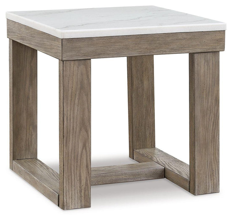 Signature Design by Ashley® - Loyaska - Brown/ivory - Square End Table - 5th Avenue Furniture