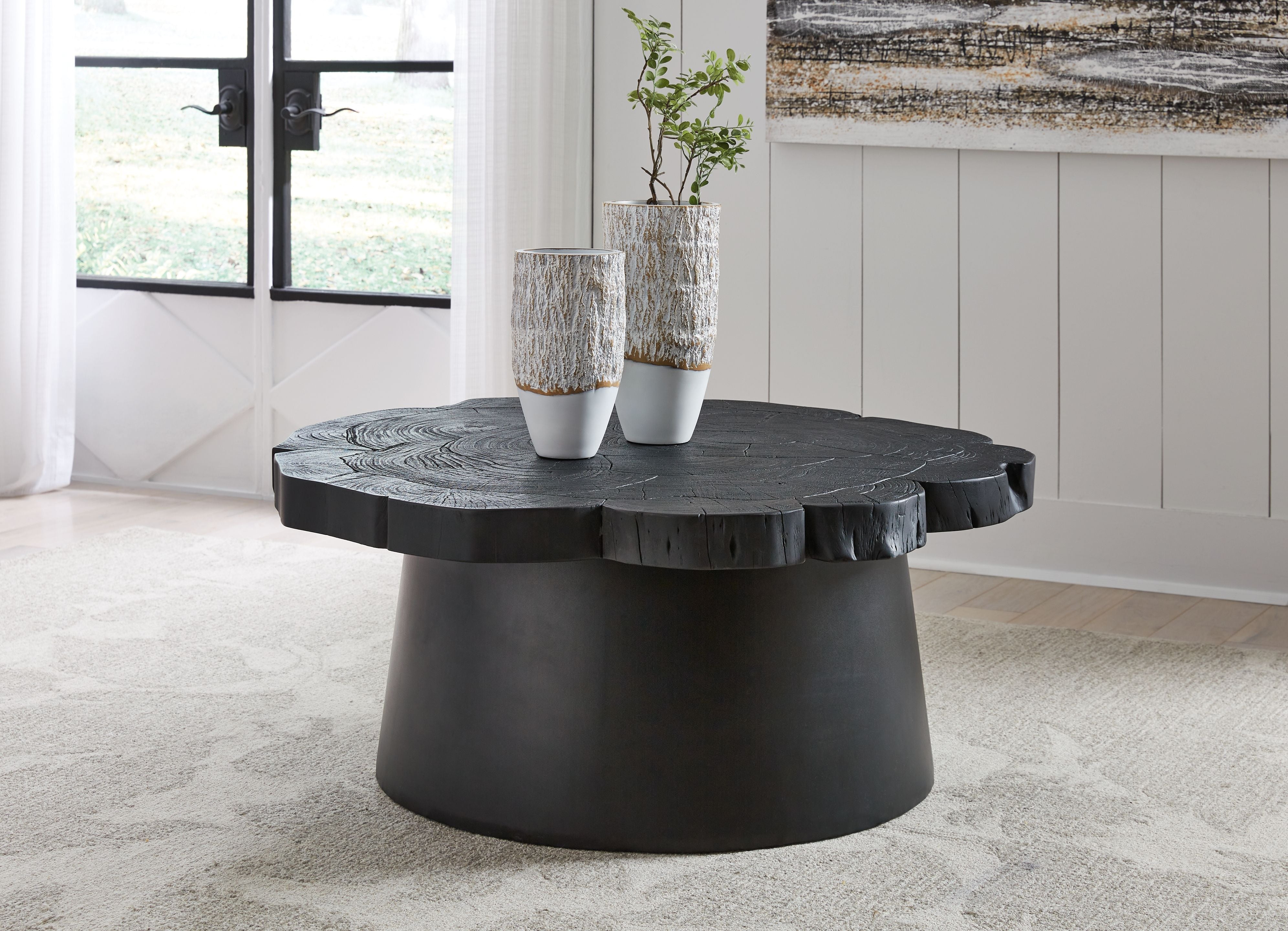 Wimbell - Black - Round Cocktail Table - 5th Avenue Furniture