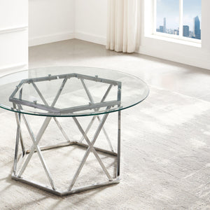 Steve Silver Furniture - Escondido - Glass Cocktail Table - Silver - 5th Avenue Furniture