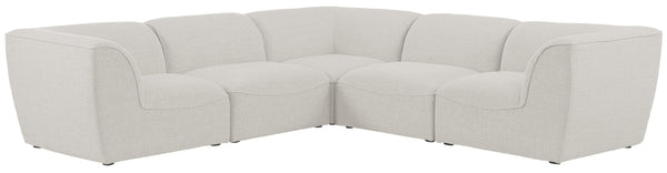 Meridian Furniture - Miramar - Modular Sectional 5 Piece - Cream - Modern & Contemporary - 5th Avenue Furniture