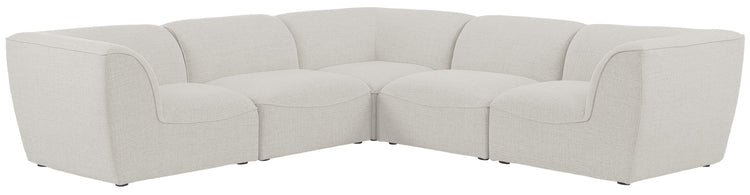 Meridian Furniture - Miramar - Modular Sectional 5 Piece - Cream - Modern & Contemporary - 5th Avenue Furniture
