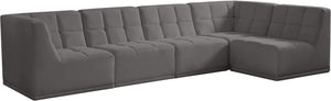 Meridian Furniture - Relax - Modular Sectional 5 Piece - Gray - Fabric - 5th Avenue Furniture