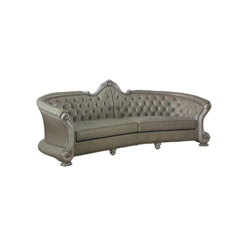 ACME - Dresden - Sofa - Bone PU & Gold Patina - 5th Avenue Furniture